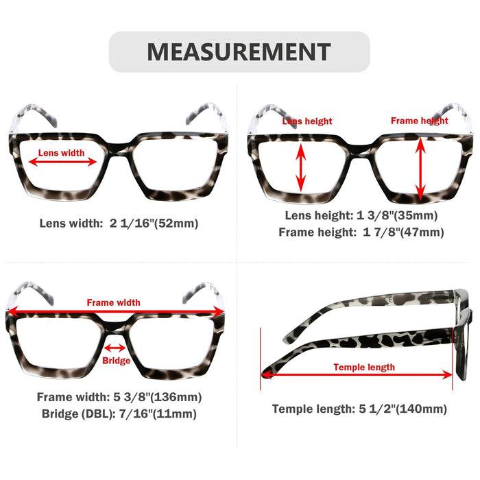 Eyekeeper - 4 Pack Stylish Reading Glasses Thicker Frame Readers R2003