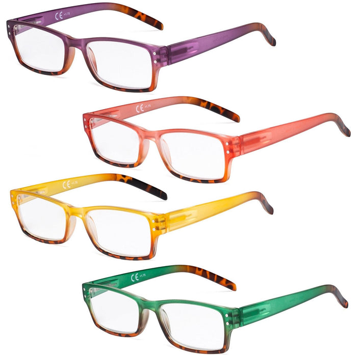 Eyekeeper - 4 Pack Stylish Reading Glasses R012D-A