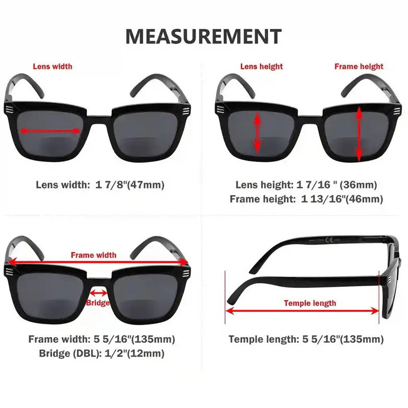 eyekeeper.com 4 Pack Rectangle Bifocal Reading Sunglasses SBR2109 Sunglasses