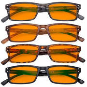 eyekeeper.com 4 Pack Rectangle Blue Light Blocking Reading Glasses DS057 Eyeglasses