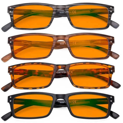 eyekeeper.com 4 Pack Rectangle Blue Light Blocking Reading Glasses DS057 Eyeglasses