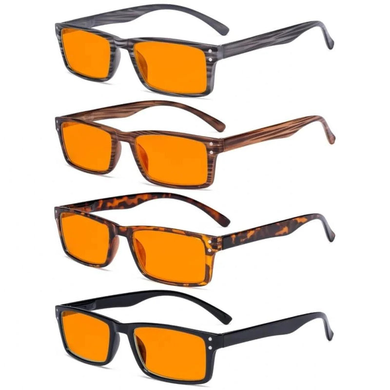eyekeeper.com 4 Pack Rectangle Blue Light Blocking Reading Glasses DS057 Eyeglasses