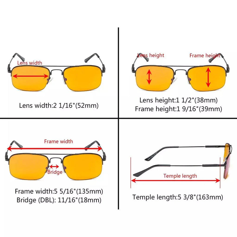 eyekeeper.com 4 Pack Rectangle Blue Light Blocking Reading Glasses DS1706 Eyeglasses