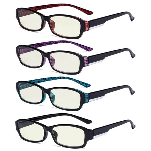 eyekeeper.com 4 Pack Rectangle Blue Light Filter Readers UVR9105 Eyeglasses