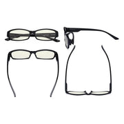 eyekeeper.com 4 Pack Rectangle Blue Light Filter Readers UVR9105 Eyeglasses