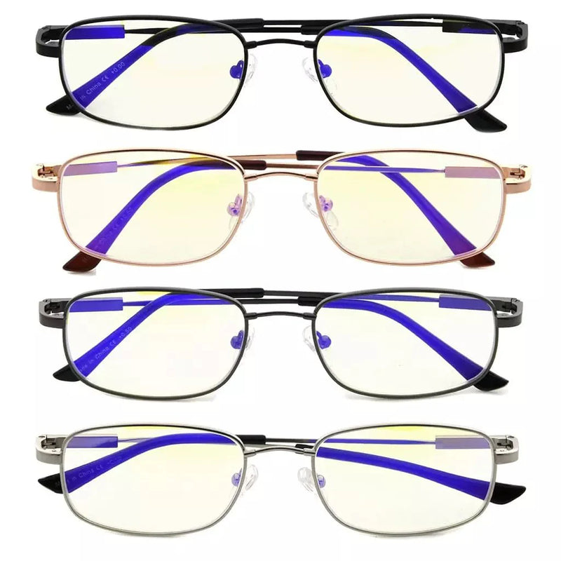 eyekeeper.com 4 Pack Rectangle Blue Light Filter Reading Glasses CG1703 Eyeglasses