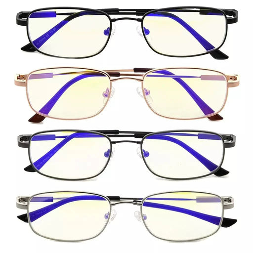 eyekeeper.com 4 Pack Rectangle Blue Light Filter Reading Glasses CG1703 Eyeglasses