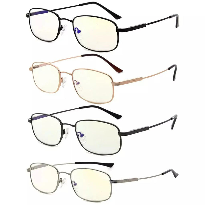 eyekeeper.com 4 Pack Rectangle Blue Light Filter Reading Glasses CG1703 Eyeglasses