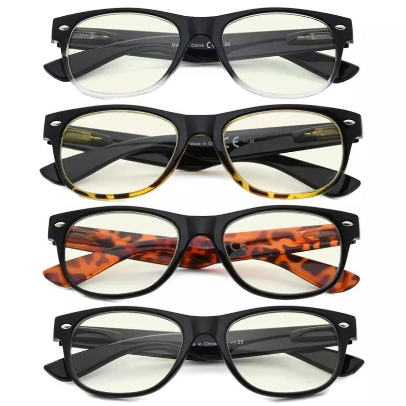 eyekeeper.com 4 Pack Rectangle Blue Light Filter Reading Glasses UVR011 Eyeglasses