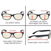eyekeeper.com 4 Pack Rectangle Blue Light Filter Reading Glasses UVR011 Eyeglasses