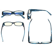 eyekeeper.com 4 Pack Rectangle Blue Light Filter Reading Glasses UVR081 Eyeglasses