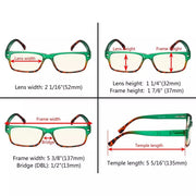eyekeeper.com 4 Pack Rectangle Blue Light Filter Reading Glasses UVR108D Eyeglasses