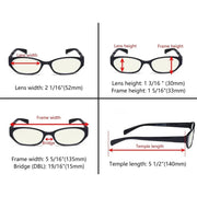 eyekeeper.com 4 Pack Rectangle Blue Light Filter Reading Glasses UVR9101 Eyeglasses