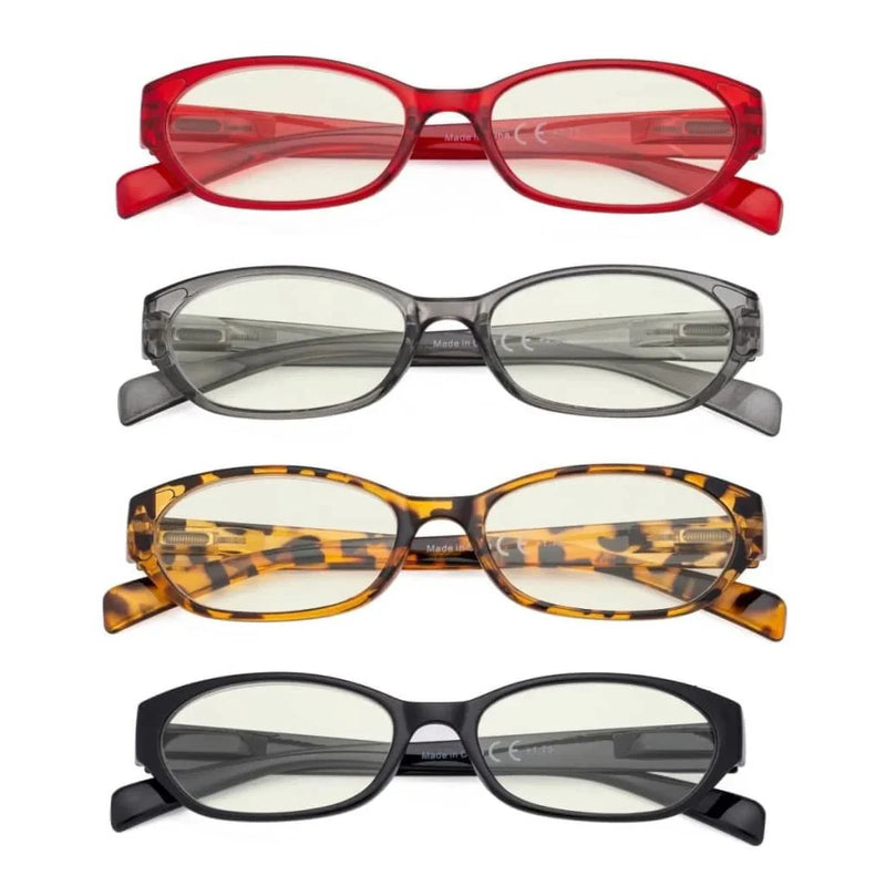 eyekeeper.com 4 Pack Rectangle Blue Light Filter Reading Glasses UVR9101 Eyeglasses