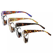eyekeeper.com 4 Pack Rectangle Fashion Pattern Arms Reading Glasses R040G Eyeglasses