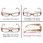eyekeeper.com 4 Pack Rectangle Fashion Pattern Arms Reading Glasses R040G Eyeglasses