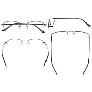 eyekeeper.com 4 Pack Rectangle Half Rim Reading Glasses Chic Readers R1711 Eyeglasses