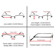 eyekeeper.com 4 Pack Rectangle Half Rim Reading Glasses Chic Readers R1711 Eyeglasses