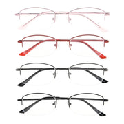 eyekeeper.com 4 Pack Rectangle Half Rim Reading Glasses Chic Readers R1711 Eyeglasses