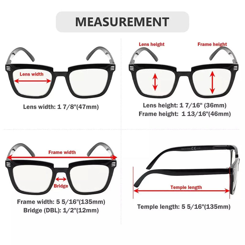 eyekeeper.com 4 Pack Rectangle Progressive Multifocal Readers M2109 Eyeglasses