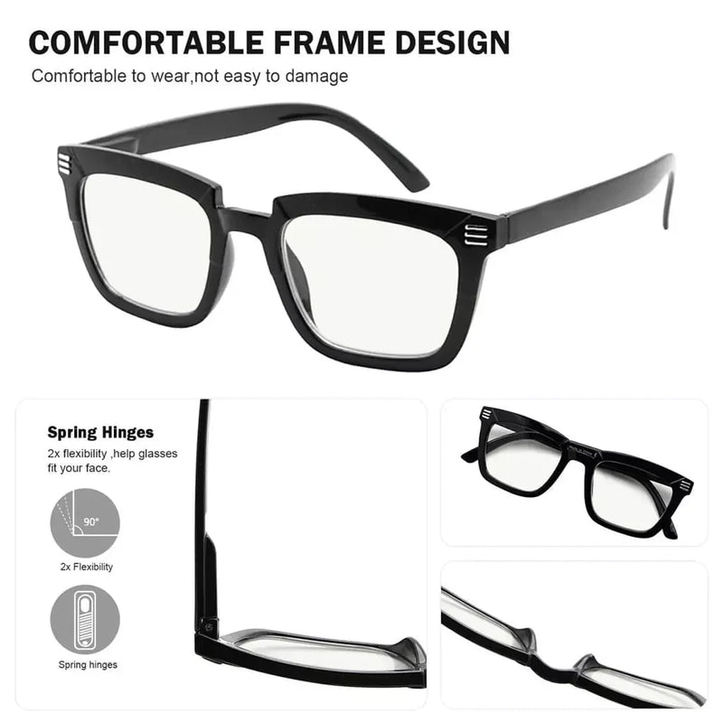 eyekeeper.com 4 Pack Rectangle Progressive Multifocal Readers M2109 Eyeglasses