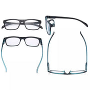 eyekeeper.com 4 Pack Rectangle Reading Glasses for Round Face R047 Eyeglasses