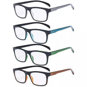 eyekeeper.com 4 Pack Rectangle Reading Glasses for Round Face R047 Eyeglasses