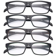 eyekeeper.com 4 Pack Rectangle Reading Glasses for Round Face R047 Eyeglasses