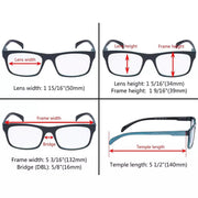 eyekeeper.com 4 Pack Rectangle Reading Glasses for Round Face R047 Eyeglasses