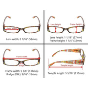 eyekeeper.com 4 Pack Rectangle Reading Glasses Retro Readers R040G Eyeglasses
