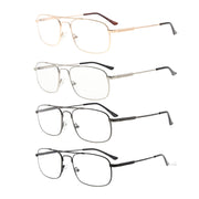 eyekeeper.com 4 Pack Pilot Retro Full Rim Reading Glasses R1705 Eyeglasses