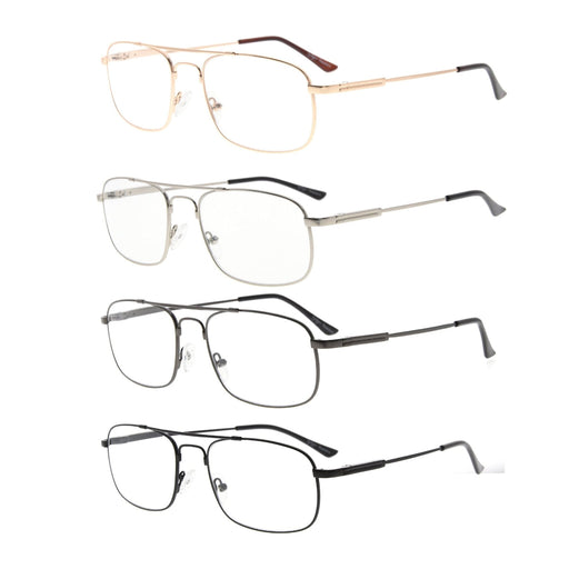 eyekeeper.com 4 Pack Pilot Retro Full Rim Reading Glasses R1705 Eyeglasses