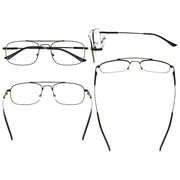 eyekeeper.com 4 Pack Pilot Retro Full Rim Reading Glasses R1705 Eyeglasses