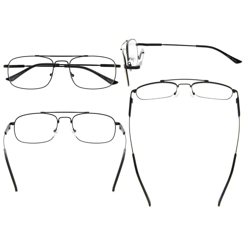 eyekeeper.com 4 Pack Pilot Retro Full Rim Reading Glasses R1705 Eyeglasses