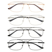 eyekeeper.com 4 Pack Pilot Retro Full Rim Reading Glasses R1705 Eyeglasses