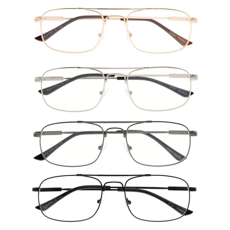 eyekeeper.com 4 Pack Pilot Retro Full Rim Reading Glasses R1705 Eyeglasses