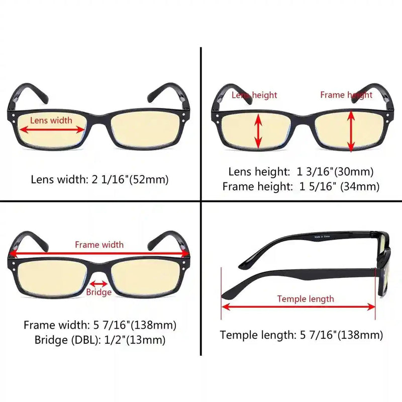 eyekeeper.com 4 Pack Retro Blue Light Blocking Reading Glasses TM103 Eyeglasses