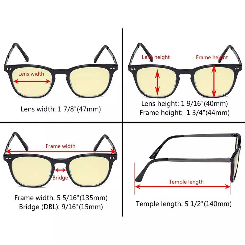 eyekeeper.com 4 Pack Retro Blue Light Blocking Reading Glasses TMRJ003 Eyeglasses