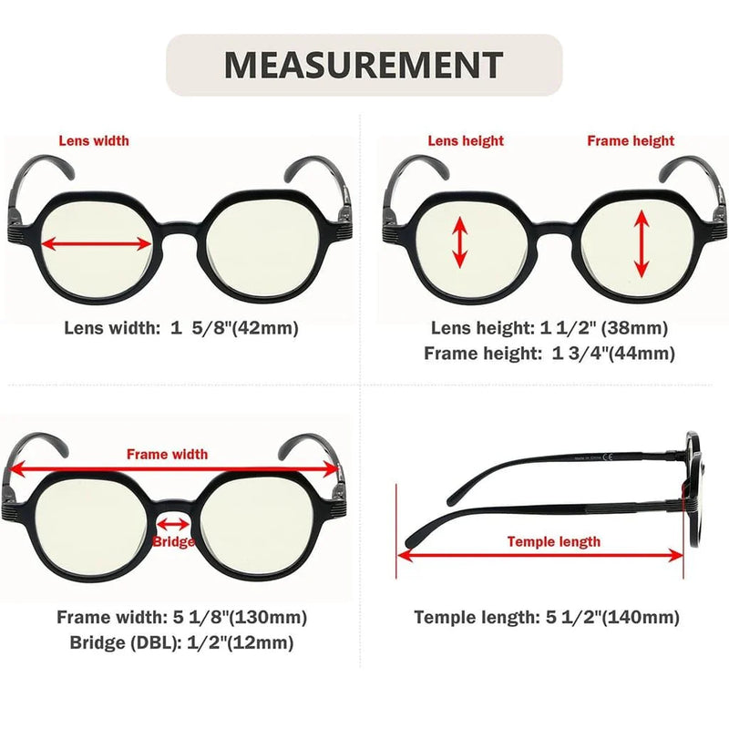 eyekeeper.com 4 Pack Retro Blue Light Filter Reading Glasses UV2008 Eyeglasses