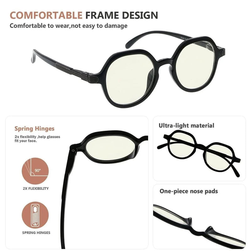 eyekeeper.com 4 Pack Retro Blue Light Filter Reading Glasses UV2008 Eyeglasses