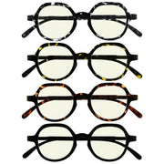 eyekeeper.com 4 Pack Retro Blue Light Filter Reading Glasses UV2008 Eyeglasses