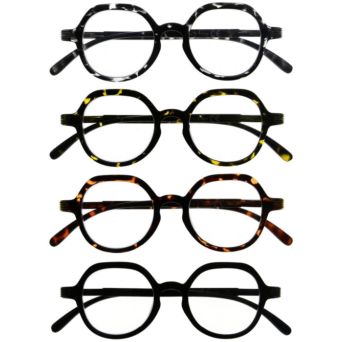 Eyekeeper - 4 Pack Retro Design Reading Glasses R2008