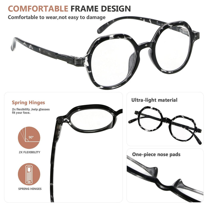 Eyekeeper - 4 Pack Retro Design Reading Glasses R2008