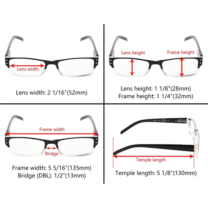 Eyekeeper  - 4 Pack Classic Reading Glasses R012