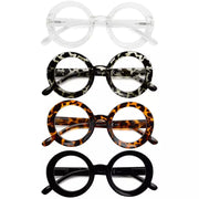 eyekeeper.com 4 Pack Retro Round Reading Glasses Thicker Frame Readers R9109 Eyeglasses