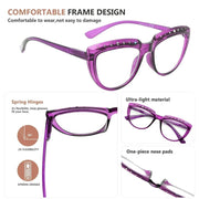 eyekeeper.com 4 Pack Rhinestone Half Moon Reading Glasses R2018 Eyeglasses