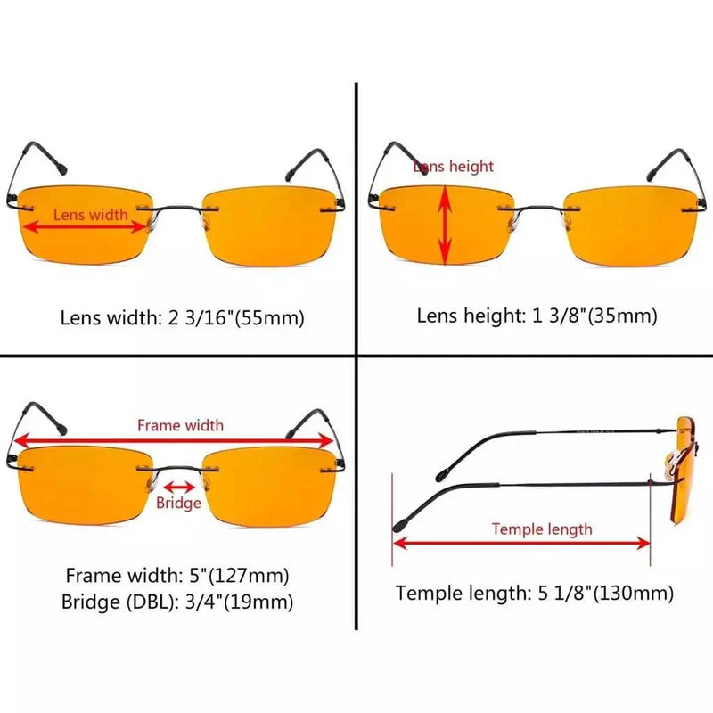 eyekeeper.com 4 Pack Rimless Blue Light Blocking Readers DSWK9 Eyeglasses
