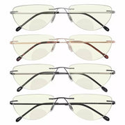 eyekeeper.com 4 Pack Rimless Blue Light Filter Bifocal Readers BRL2UV Eyeglasses
