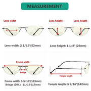 eyekeeper.com 4 Pack Rimless Blue Light Filter Bifocal Readers BRL2UV Eyeglasses