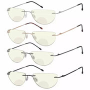 eyekeeper.com 4 Pack Rimless Blue Light Filter Bifocal Readers BRL2UV Eyeglasses